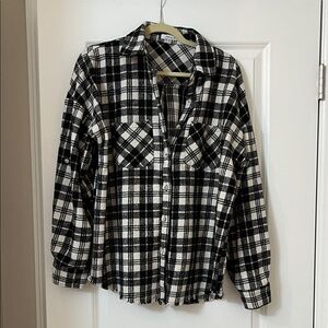 White Birch Monochrome Plaid Button Down Shirt